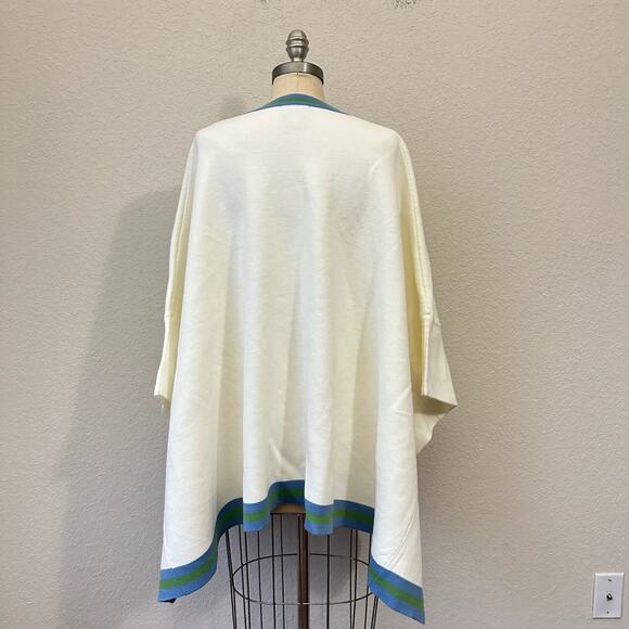 TUCKERNUCK Camden Poncho Sweater Ivory Knit Relaxed Pullover - Picture 2 of 13